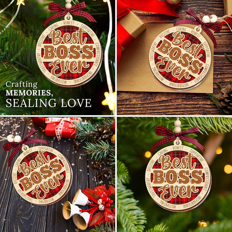 HEXMOZ Boss Christmas Ornament - Thank You Boss Gifts for Men, Women - Boss Lady Gifts for Manager, Leader, Worlds Best Boss Ever Christmas Ornaments Tree Decorations 2025 - Image 4